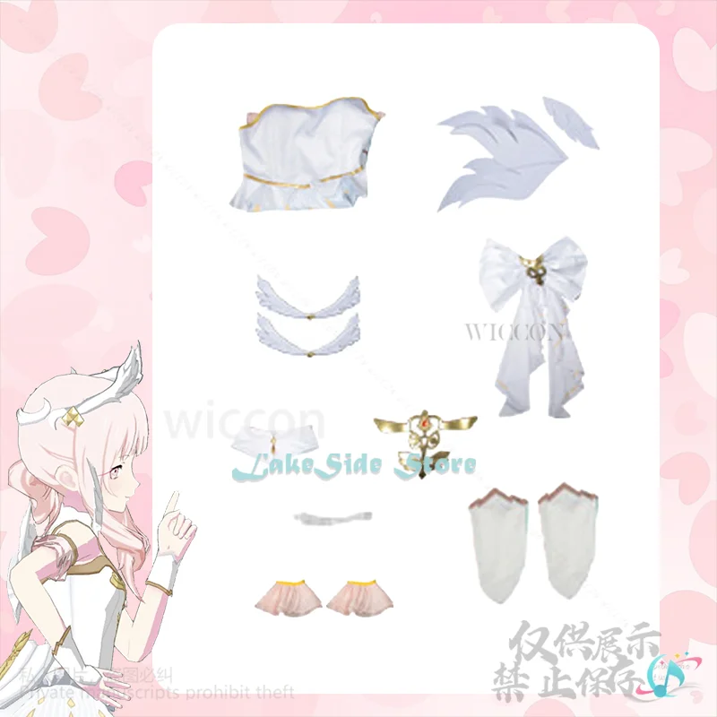 

Akiyama Mizuki Cosplay Game Project Sekai New Idol Stage Anime Costume Flower Angel Lolita Dress Butterfly Wigs Girls Clothes