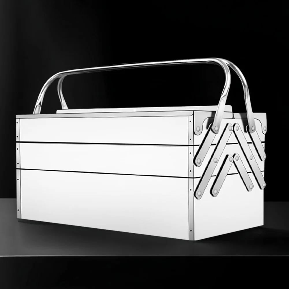 

Stainless Steel Folding Tool Box Metal Tool Box 3 Layer 5 Retractable Tray Tool Storage Box Hardware Storage Box for Auto Repair