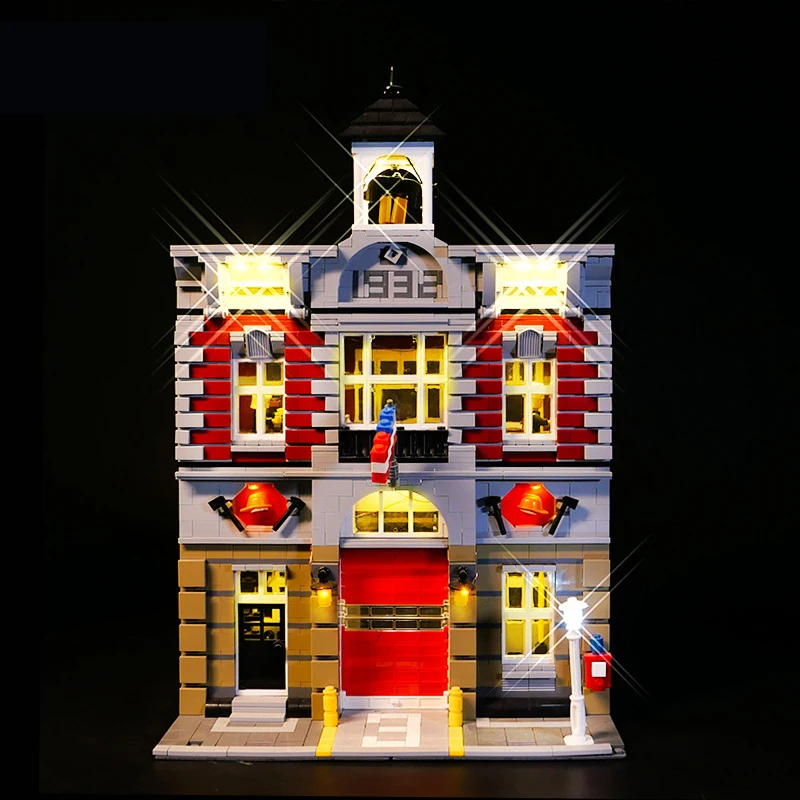 DIY LED Light Kit For LEGO 10197 Fire Brigade Station Building Block Set（Only LED Light,Without Blocks Model）