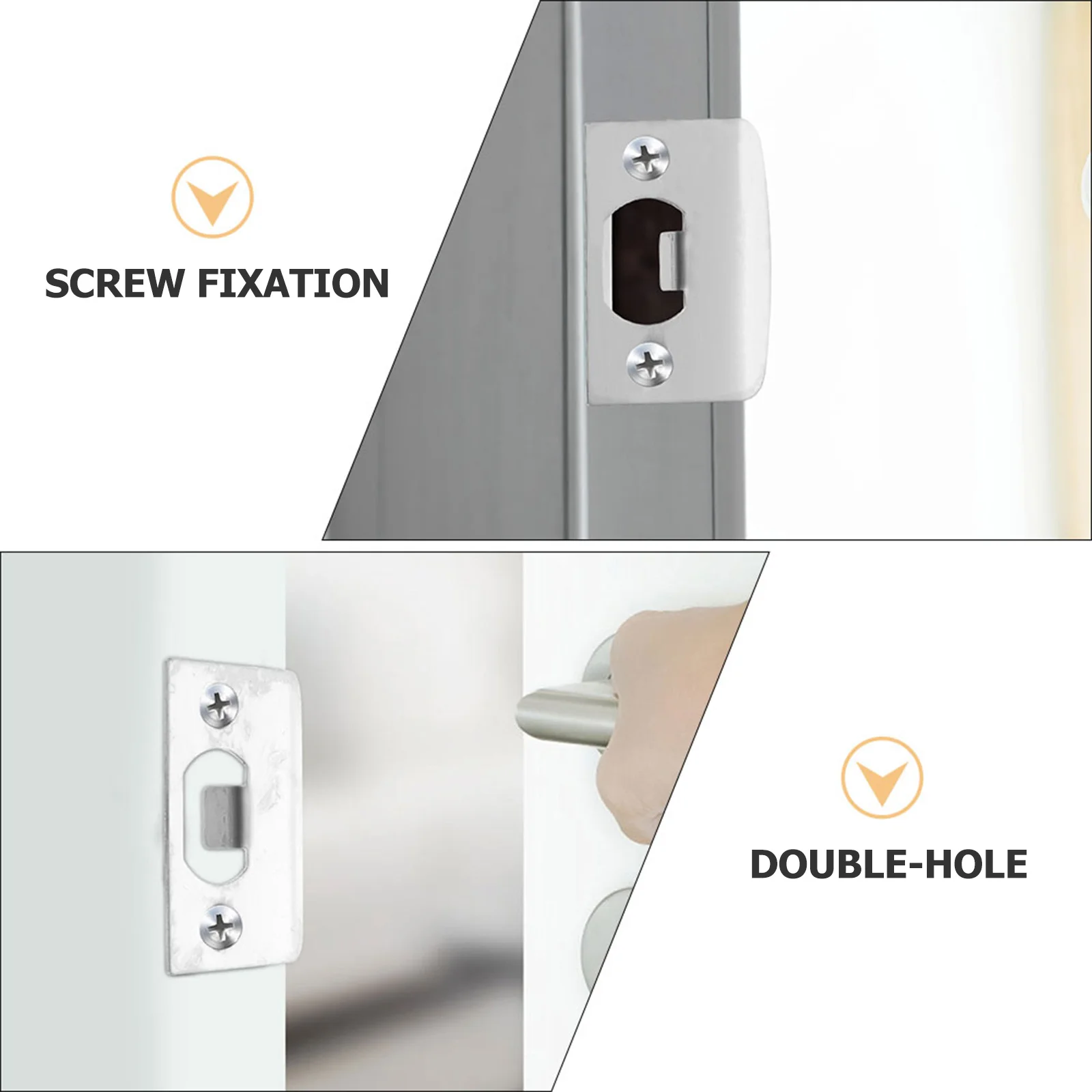 6 pçs deadbolt greve placa de aço inoxidável kit reforço porta durável capa segurança deadbolt greve placa