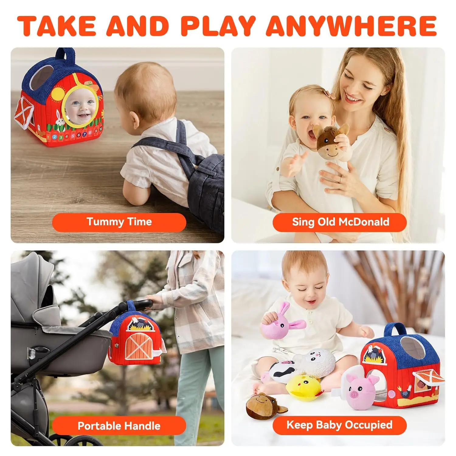 مفاجأة الحظيرة محشوة حيوانات المزرعة لعب للطفل 6-12 شهرا ألعاب مونتيسوري كرات حسية الصغار عيد الميلاد تخزين هدية #5