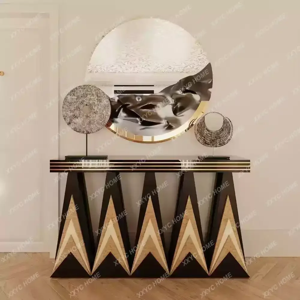 

JJLight Роскошная ферментированная платформа из цельного дерева, платформа для украшения входа, платформа для украшения входа в фойе для виллы, платформа для входа на конце