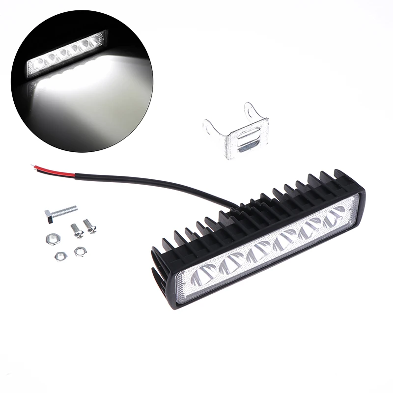 Samochodowa listwa świetlna LED 12V 18W 6000K Światło robocze do samochodu Motocykl Ciężarówka Przyczepa Reflektory terenowe Światło drogowe