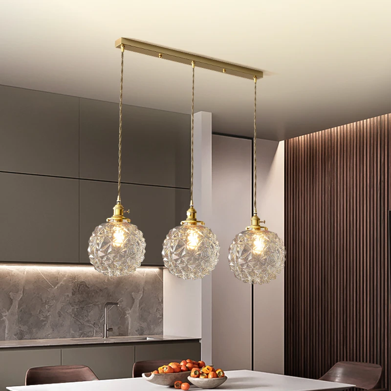 

Modern combination glass chandelier lighting hanging lamps bedroom hall living room loft office bar glass pendant lights