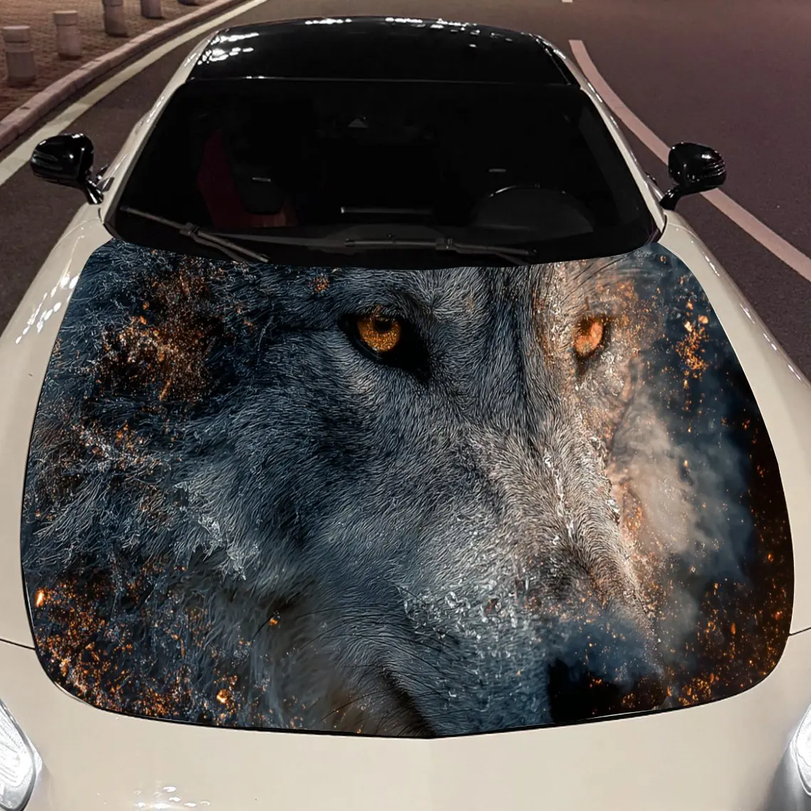 

Horrible Wolf Car Hood Stickers - Self-Adhesive, Waterproof and Durable Vinyl Wrap, Decorate And Protect Your Car - The Gift For