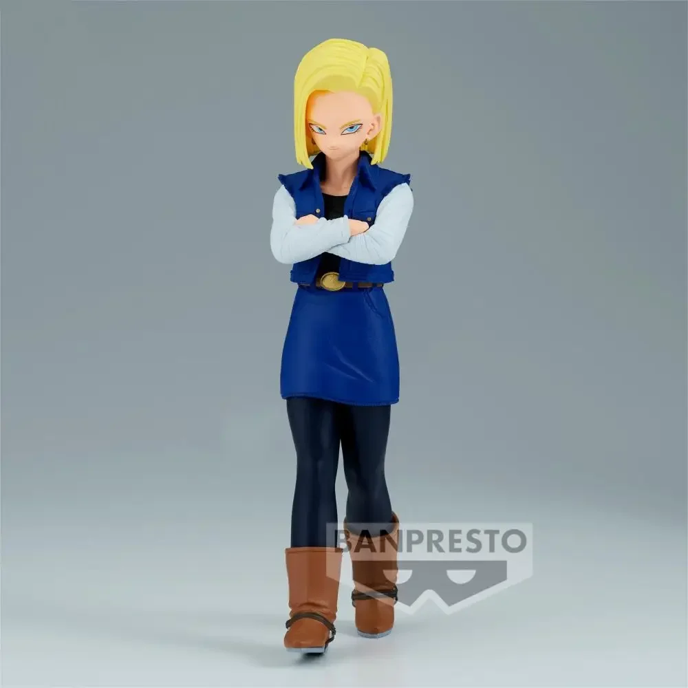 In Stock Original BANDAI Banpresto Dragon Ball SOLID EDGE WORKS Android 18 Anime Figures Action Figure Model Toys Christmas Gift