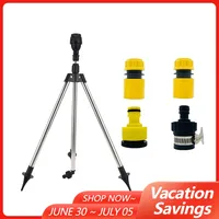 360-Degree Automatic Rotating Irrigation Sprinkler Telescopic Tripod Lawn Garden Sprinkler for Yard Lawn Water Sprinkler