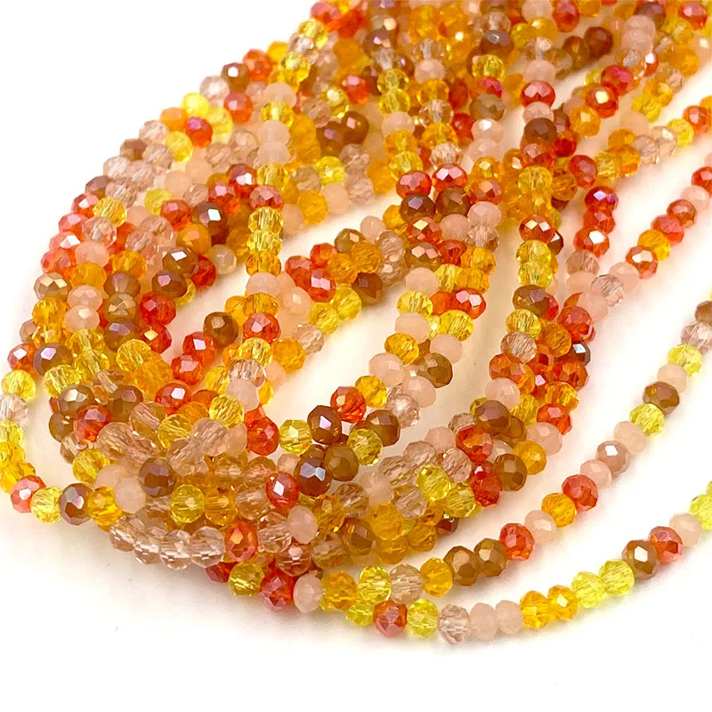 2mm Faceted Rondelle Crystal Beads Loose Spacer Glass Beads for Jewelry Making DIY Necklace Bracelet Accessories