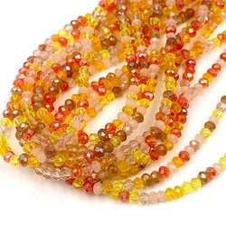 2mm Faceted Rondelle Crystal Beads Loose Spacer Glass Beads for Jewelry Making DIY Necklace Bracelet Accessories