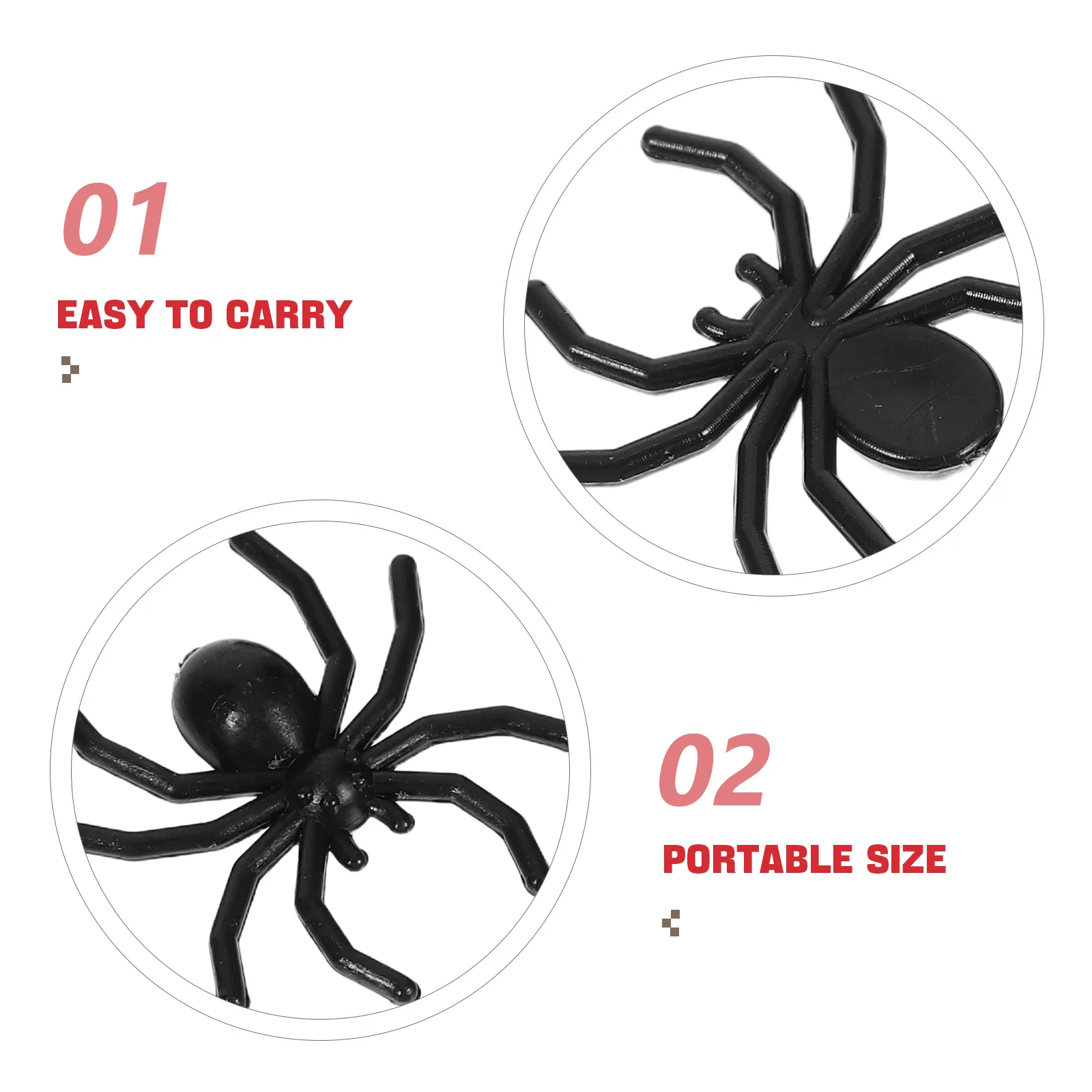 500pcs Simulation Spider Toys Realistic Plastic Halloween Decorations Scary Prank Spiders for PartiesHaunted Houses