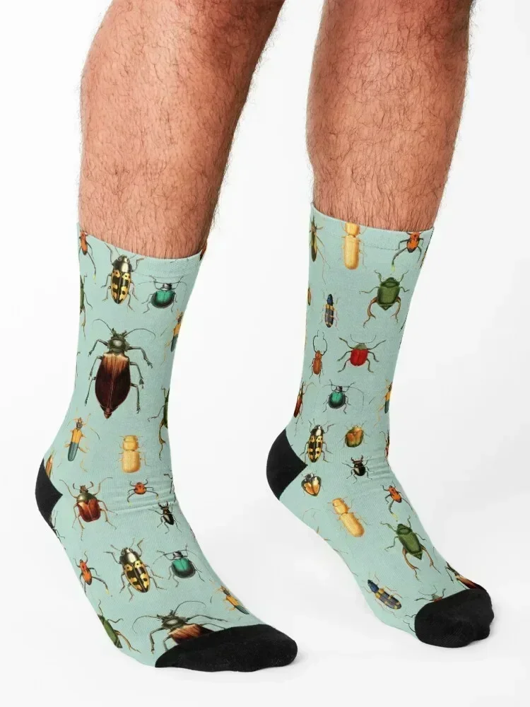 Antique pattern - Beetles and Bugs Socks men cotton high quality crazy luxe moving stockings Women's Socks Men's