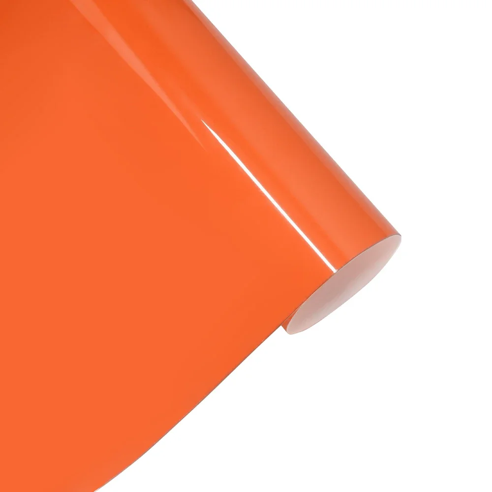 Glossy Orange Car Wrapping Film PET Car Sticker Vinyl Film Auto Decal Bubble Free Car Accessories Exterior Interior Decoration view 3