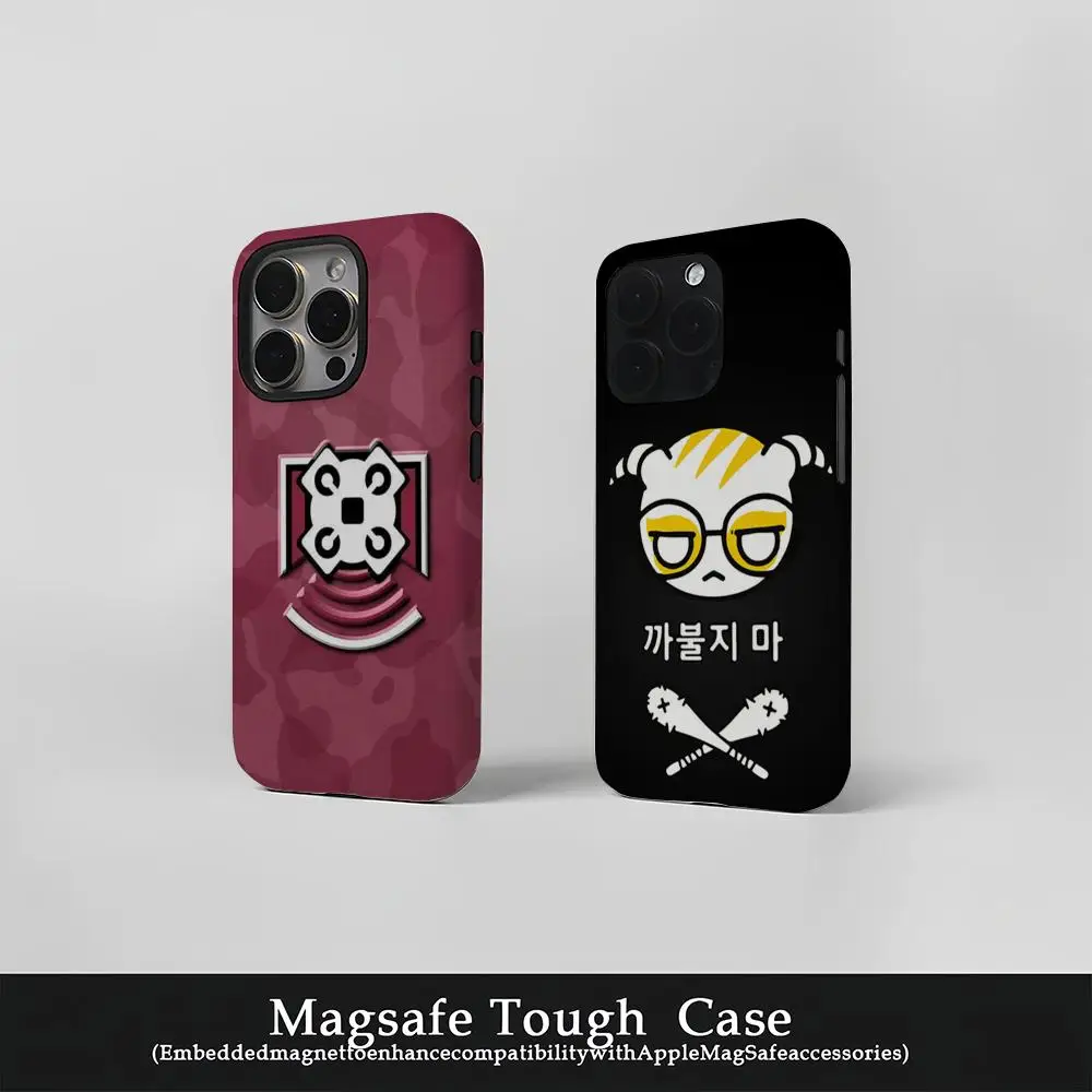 

Game Rainbow S-Six S-Siege Phone Case Film Korean for iPhone 16 15 14 13 12 11 Pro Max Plus Luxury Magnetic Double-layer Cover