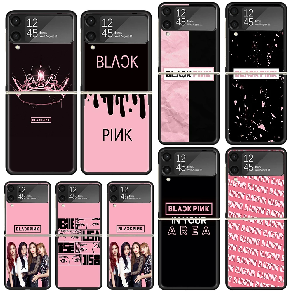 B-Blackpink Kpop Girls Phone Case For Samsung Galaxy Z Flip Zflip 6 Flip6 5 Flip5 4 Flip4 3 Flip3 5G Art Fundas Black Cover