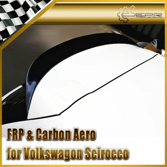 اكسسوارات السيارات لشركة فولكس فاجن شيروكو R ألياف الكربون GV نمط سبويلر تمديد لامعة الألياف الخلفية الجناح سباق السيارات طقم هيكل السقف