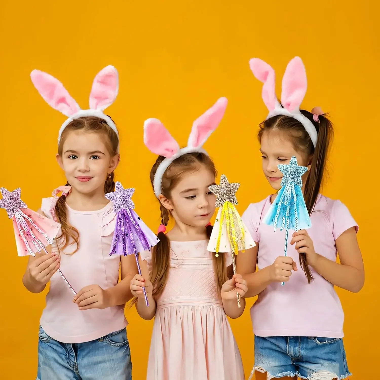 かわいい夢のような五芒星の妖精の杖子供スティック女の子の誕生日プレゼントパーティーハロウィンプリンセスコスプレ小道具 1/2 個ホット販売