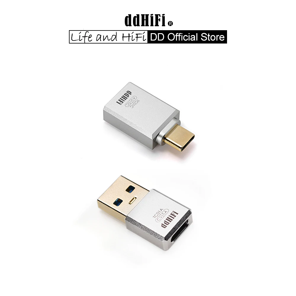 DD ddHiFi TC01A 및 TC01C HiFi 품질 USB-A-USB-C 어댑터 변환기, 전화, 컴퓨터, PC, 태블릿 등과 호환 가능