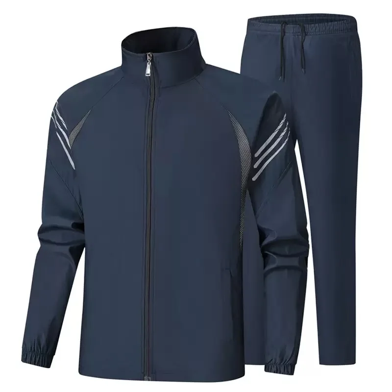 Autumn and Spring New Fashion Sports Windproof Waterproof Jacket Set Men's Casual Loose Comfortable Plus Size Two-piece Set