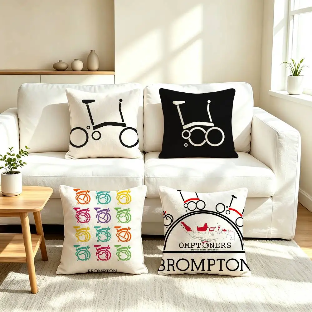 B-Brompton L-LOGO  Pillow Case Square Double-Sided Sofa Cushion Cover Bedroom Bedside Pillow
