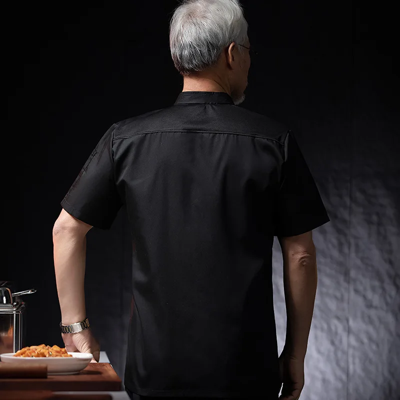 Hotel restaurante cozinha trabalho uniforme manga curta chef jaqueta padaria pastelaria chef verão branco casaco de cozinha