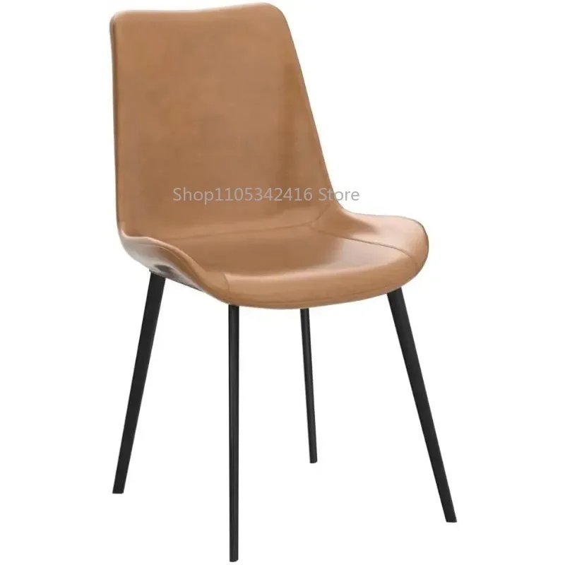 Modern Upholstered Dining Chair with Faux Leather Cushion and Sturdy Metal Legs for Kitchen & Living Room Daily Home Use