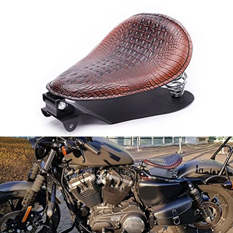 

Motorcycle Solo Seat Brown Spring Brown Bracket Base Set Compatible with Honda Shadow Spirit ACE VT 1100 750