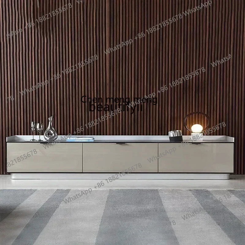 

Q178 CC Italian minimalist high-end custom solid wood TV cabinet modern light luxury home living room paint53