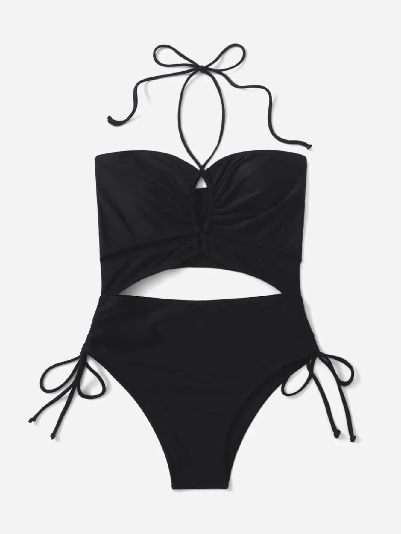 2024 الرباط ملابس السباحة الصلبة قطع عقدة الرسن قطعة واحدة ملابس النساء مبطن ثوب السباحة الإناث السباحة الصيف بحر