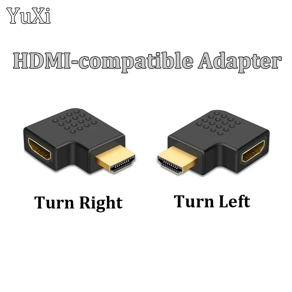 

1PCS HDMI-compatible Adapter Male to Female 90 270 Degree Right Left Converter Adaptador for PS4 Projetor HDTV Laptop Monitor PC