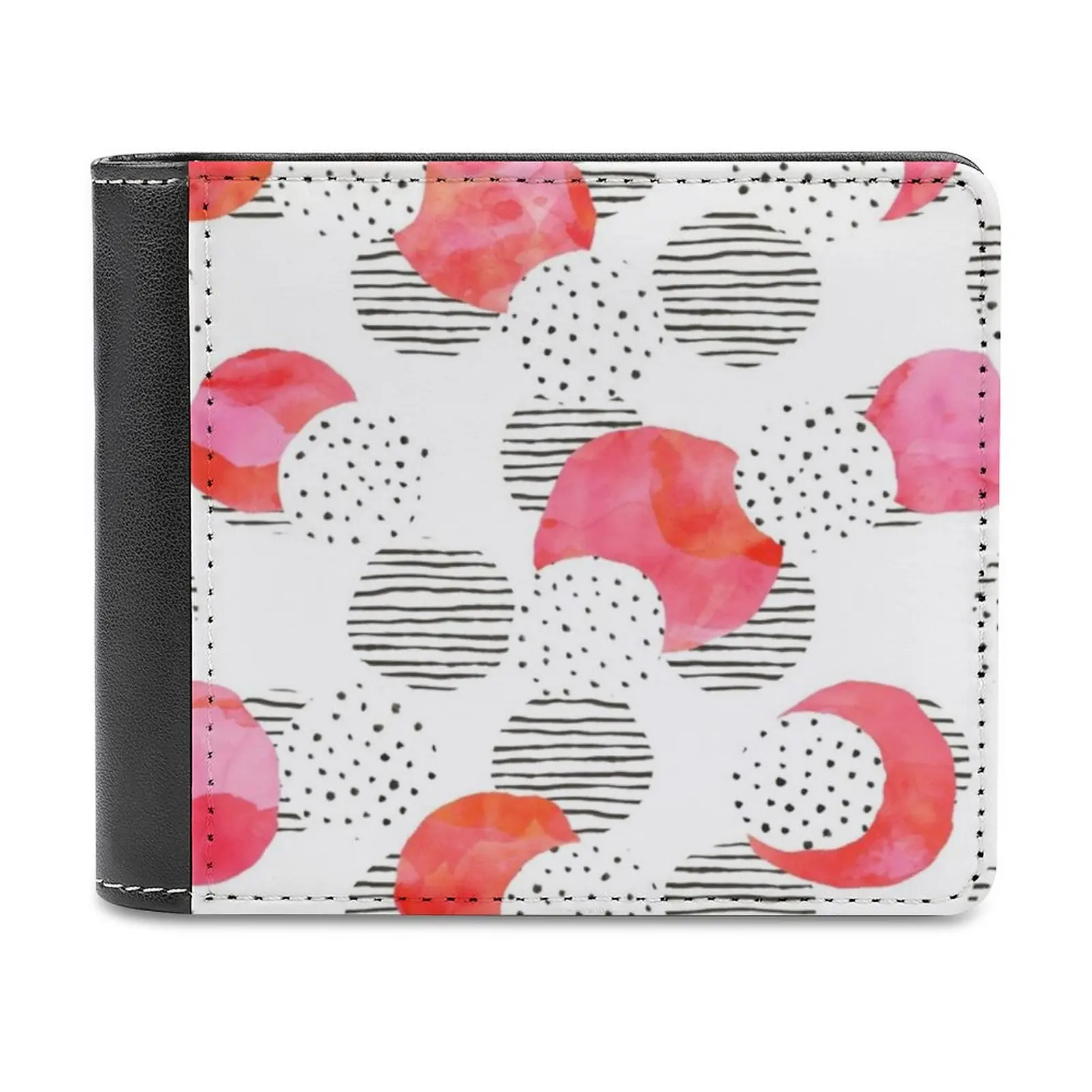 Flamingo Pink Leather Wallet Credit Card Holder Luxury Wallet Pink Red Watercolor Watercolour Pattern Patterns Happy Fun