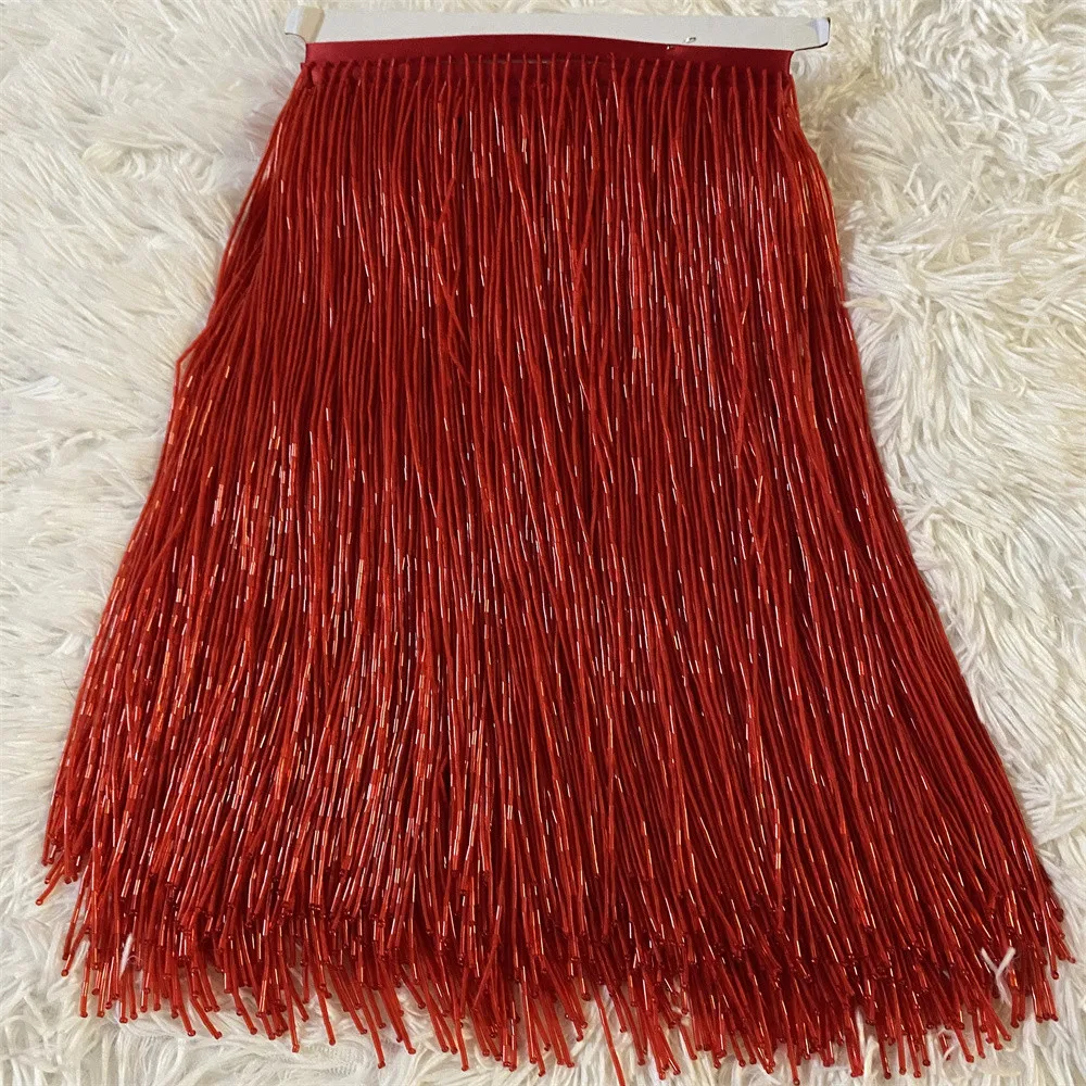 Imagem -05 - Ouro Prata Preto Jardas Semente de Vidro Frisada Fringe Lâmpada Vermelho e Rosa 30cm 12 Polegadas Costume Trim Artesanato Atacado