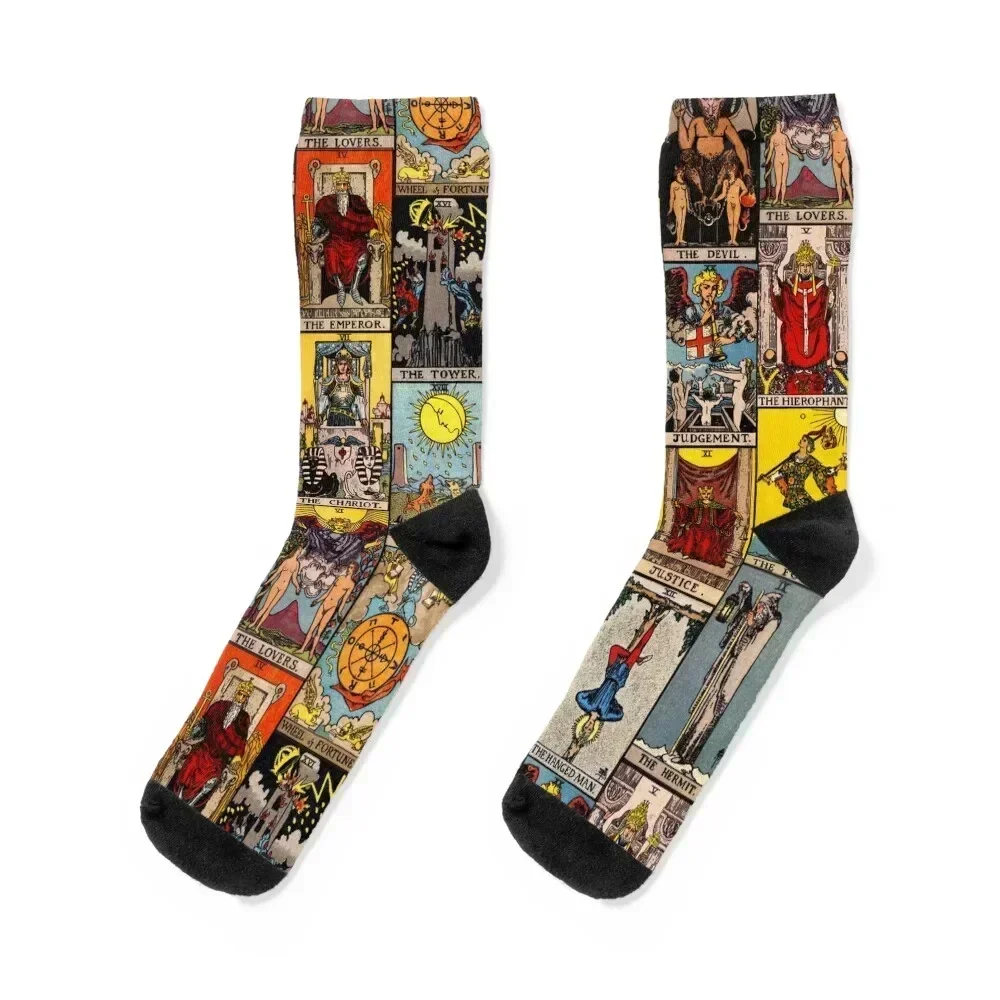 

The Major Arcana of Tarot Socks professional running colored Christmas hockey Designer Man Socks Women's