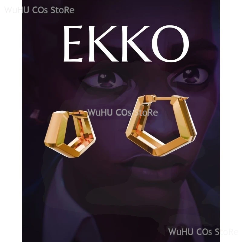 Game LOL Arcane S2 Cosplay Ekko Cosplay Earrings Women Men Halloween Party Roleplay Accessories