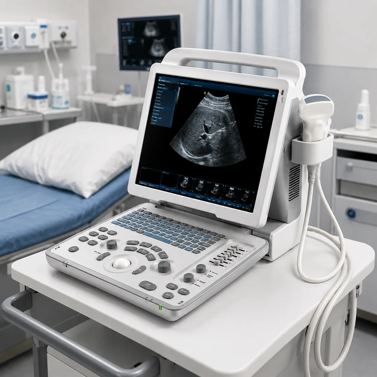 Original Mindray DP 50 Ultrasound Ecografo Cardiologia Diagnosis Medical Portable Digital B/W Ultrasound Machine
