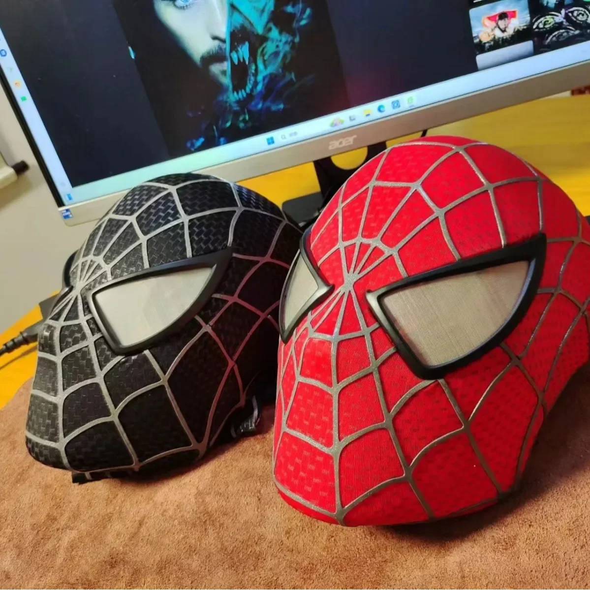 스파이더 맨 Cos 마스크 할로윈 코스프레 파티 소품 영화 슈퍼 히어로 피터 성인 착용 가능한 마스크 고품질 헤드 기어 맨 선물