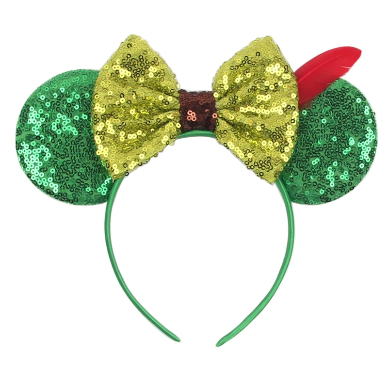 Pixar Brave Ears Headbands for Women Disney Princess Merida Hair Accessories Girl Green Sequins Bow and Arrow Hairband Kids Gift view 5