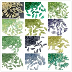 50pcs Creative Feather Leaves Charm Beads For Jewelry Making Handmade Glass Material Earring Hairpin Step Shake Pendant Material