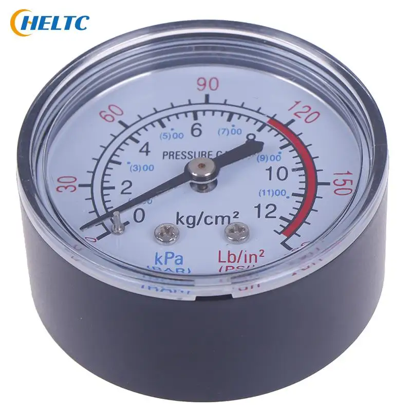 Bar Air Pressure Gauge 13mm 1/4 BSP Thread 0-180 PSI 0-12 Manometer Double Scale For Air Compressor