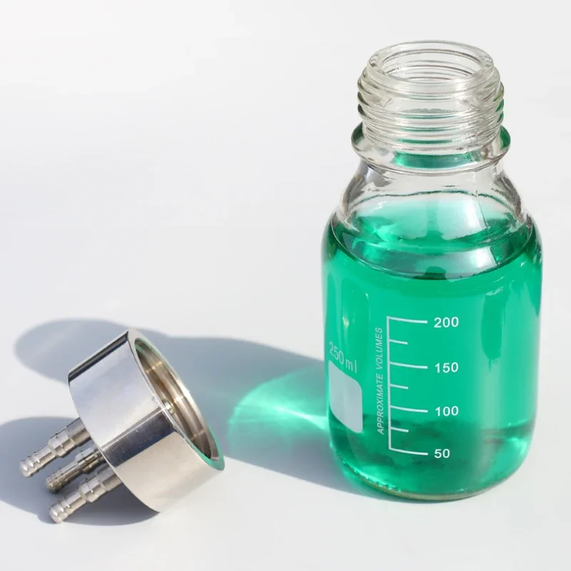2/3/4 Holes One Piece Stainless Steel Refill Bottle Cap Biological Fermentation Mobile Phase Cap Waste Bottle Reagent Bottle Cap