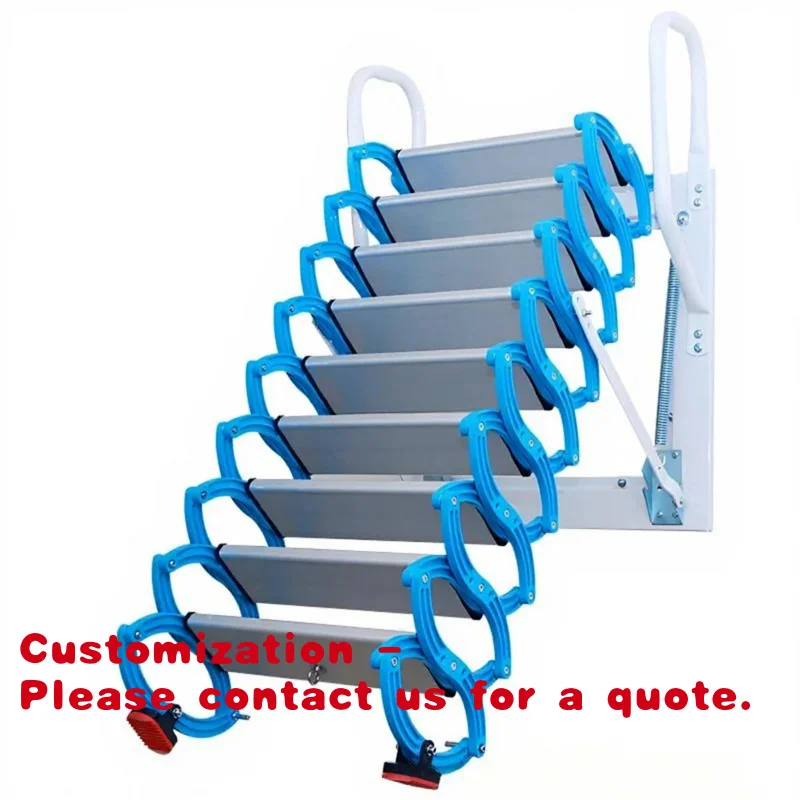 

Customize.Indoor Aluminum Attic Telescopic Stairs Automatic Folding Loft Ladder Modern Collapsible Staircase Apartment Use 300kg