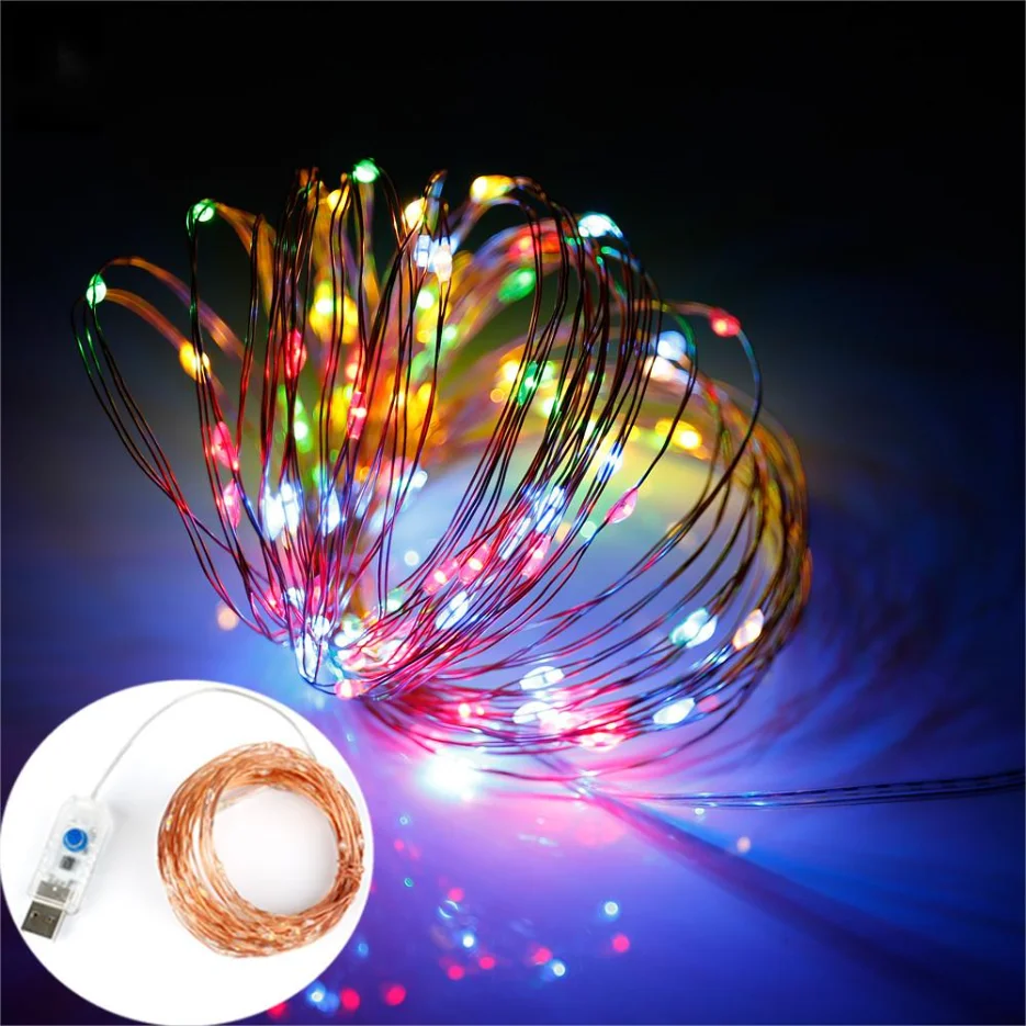 8 Modes LED Fairy String Lights USB Copper Wire Garland Light String Holiday Lighting Wedding Christmas Home Party Decoration