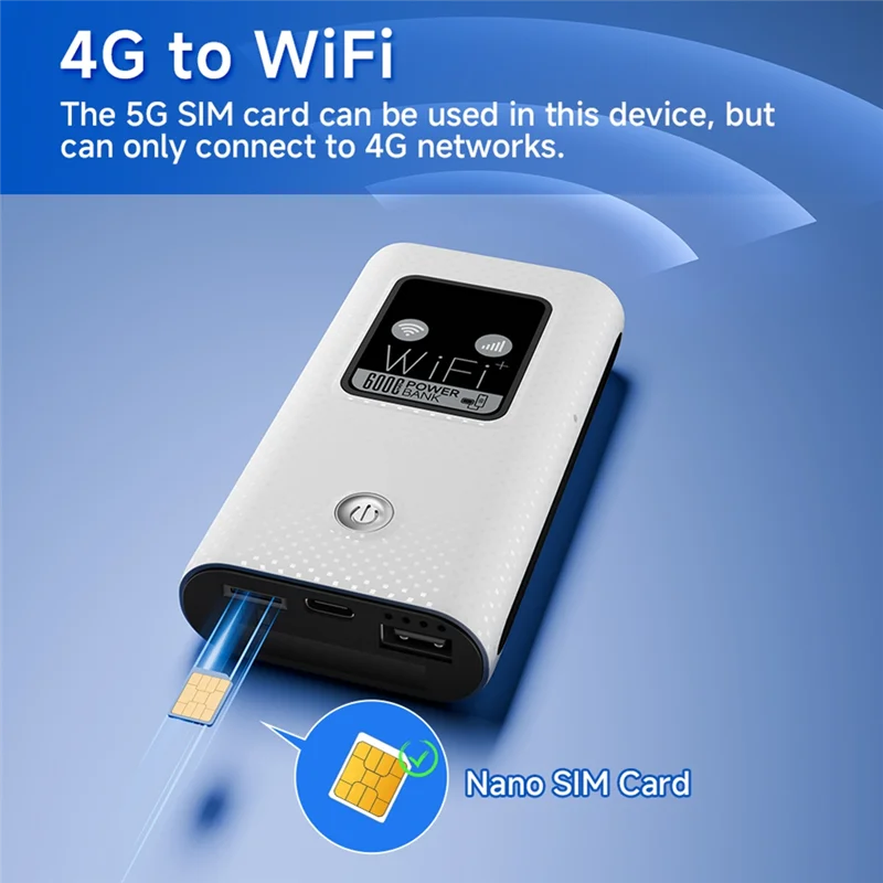 

BTLIFE-Sim Card Slot 4G Lte Router Wireless Wifi Portable Modem Pocket Mifi Mini Outdoor Hotspot 150Mbps Backup Power Bank