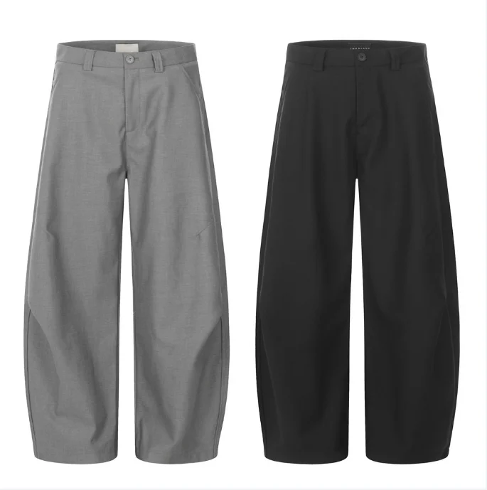 

Мужские костюмные брюки в американском стиле, однотонные прямые повседневные брюки-мачете, широкие свободные мужские брюки, весенние простые