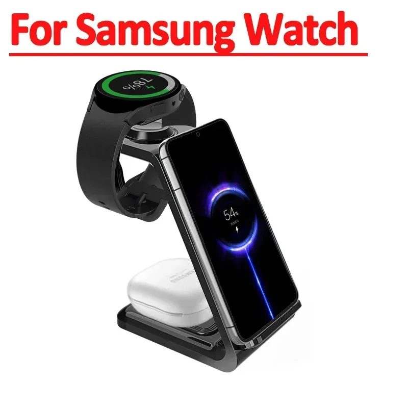 VIKEFON 3-in-1 kabelloser Ladeständer für iPhone 16 15 14 13 12 Samsung Galaxy Apple Watch Airpods Pro Schnellladestation 4