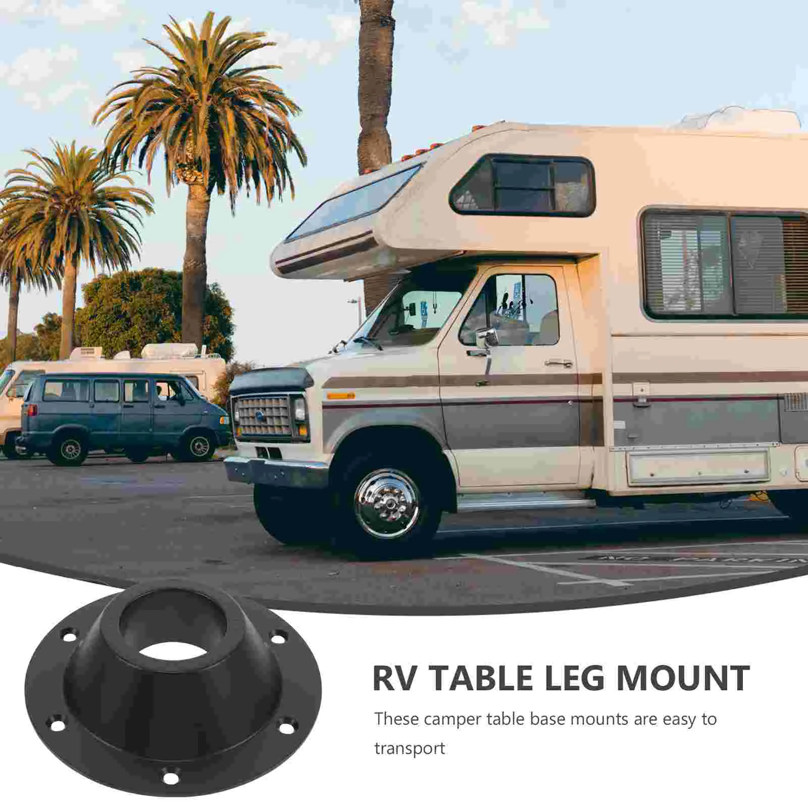 2 Pcs RV Base Accessories Pedestal Table Dining Mount Metal Camper Floor Flange for Leg Calf Flush