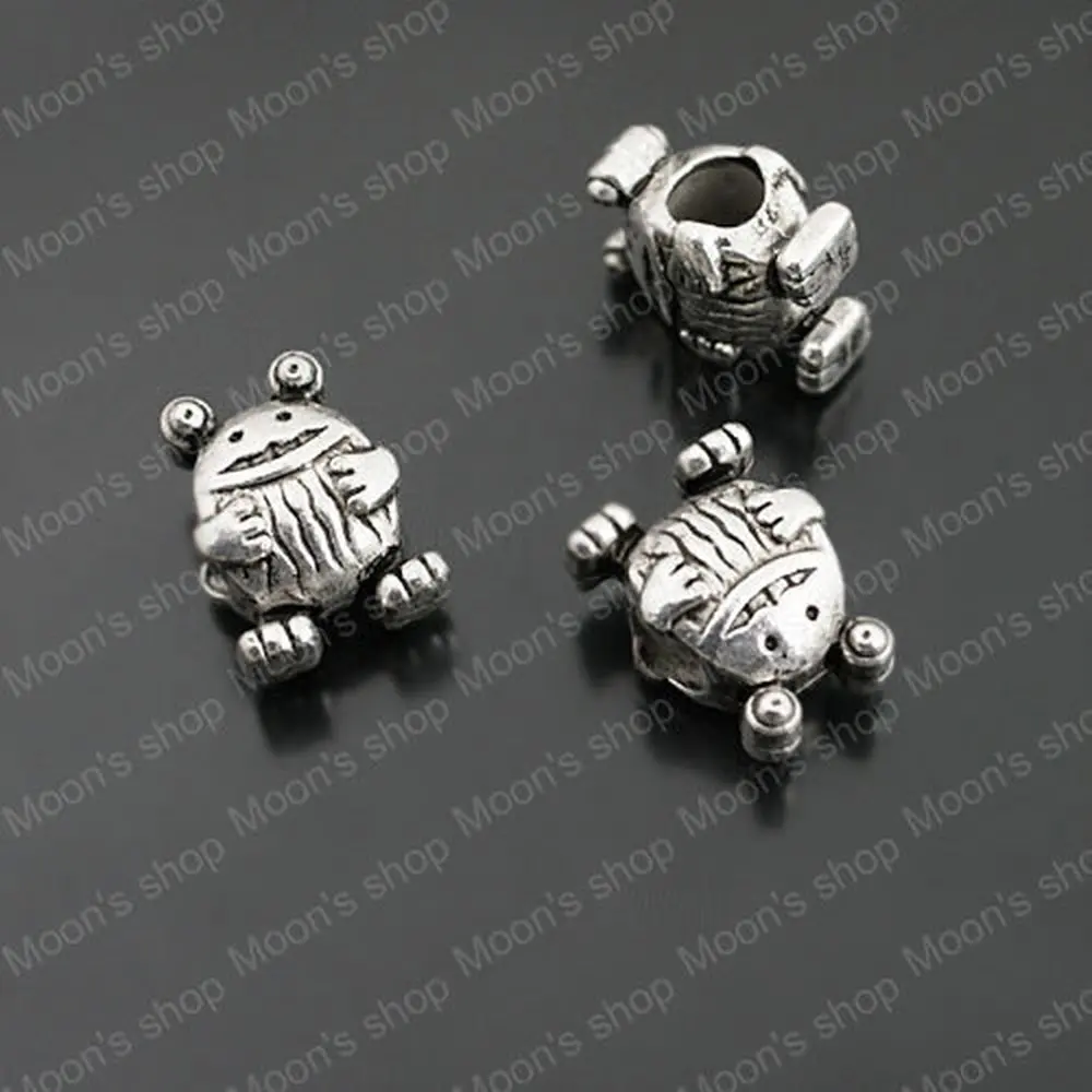 (JM3512)13*10mm Antique Silver color Machine Doll Alloy European beads DIY   Bracelets Accessories 30 pcs