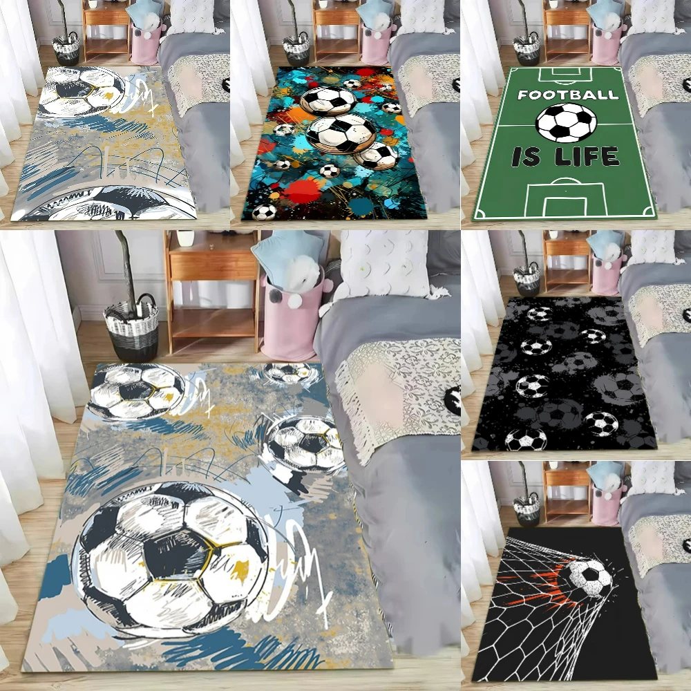 3D Ball Soccer Theme Carpet Living Room Floor Mat Kids Play Area Rug Teen Room Decor Rug  Indoor Entrance Door Mat