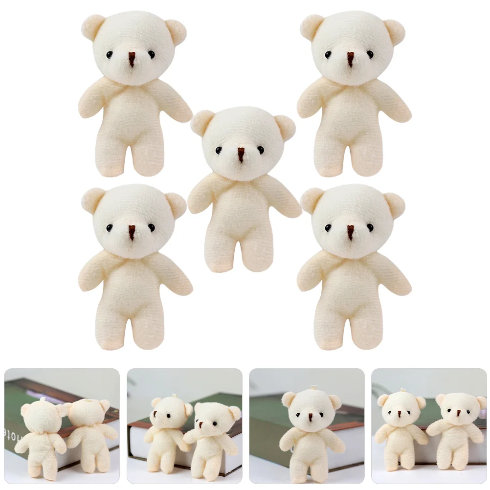 

5 Pcs Mini Bear Girl Toy Ornament Tiny Bears Animal Home Accessory Cloth Cartoon Child Small Dolls