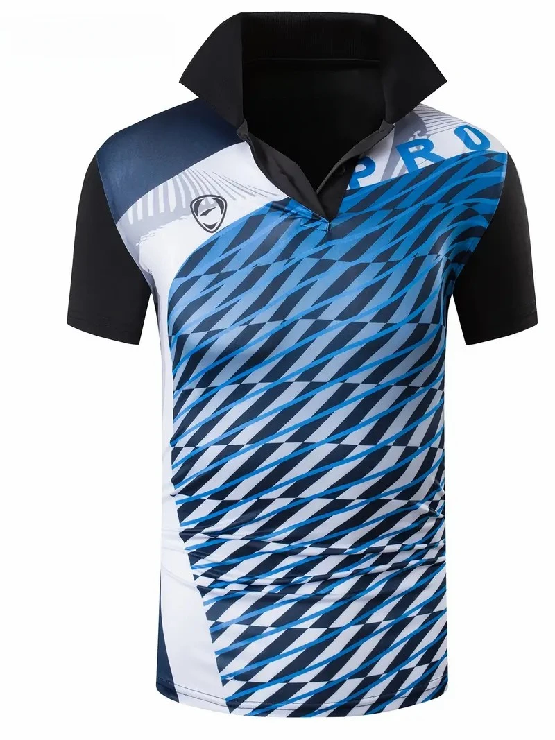 New Men's Polo Shirt, Simple Striped Printing, Fashion Casual Short-sleeved, Breathable Skin-friendly Loose Plus Size Men's Tops