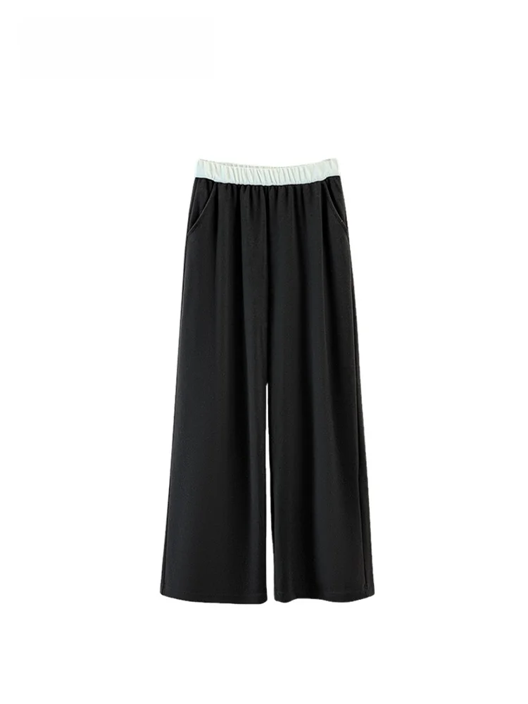 

High Waist Fce Lined Straight Leg Pants for Women plus Size Casual Faion Loose Trousers Spring Season Slimming Effect